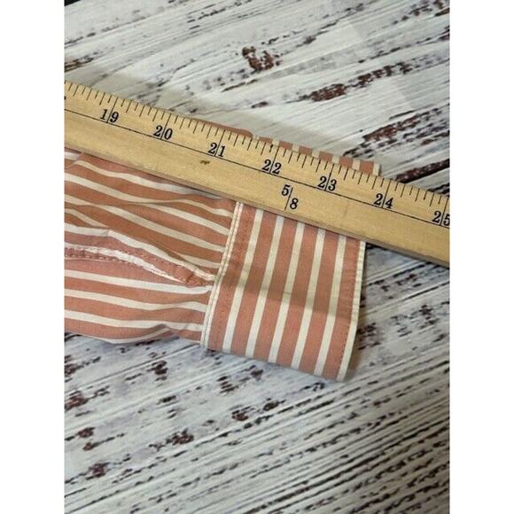 Garnet Hill Womens Button Up Shirt Stripe Long Sleeve Collared Pink White Size 8 - Picture 7 of 8
